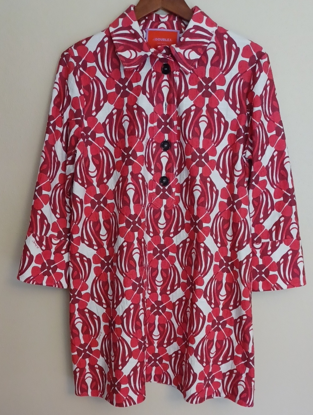 LA DoubleJ Short Artemis Dress SZ L Rustic Cotton Clover Red
